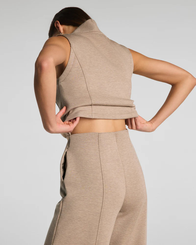 AirEssentials Shawl Collar Half Zip Dune Heather Jumpsuit