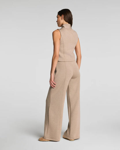AirEssentials Shawl Collar Half Zip Dune Heather Jumpsuit