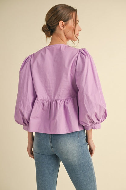 Playful Charm Lavender Top