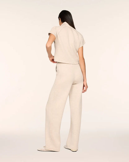 AirEssentials Pintuck Half Zip Bone Heather Jumpsuit