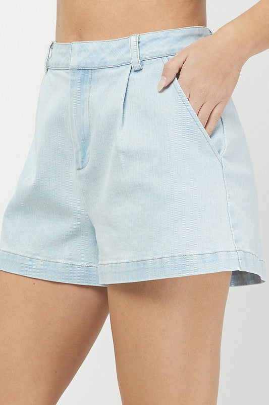 Said It All Light Wash Shorts