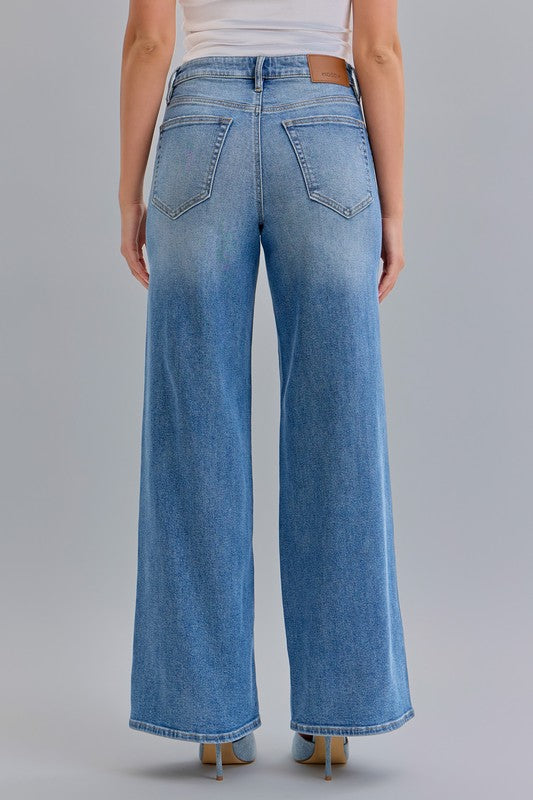 Nori Medium Wash Wide Leg Denim