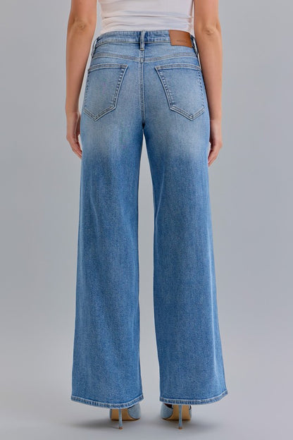 Nori Medium Wash Wide Leg Denim