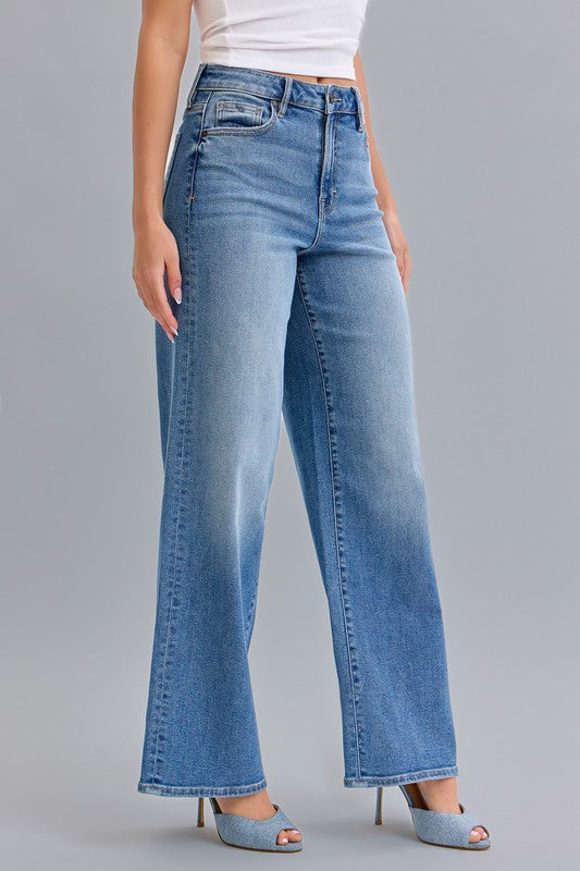 Nori Medium Wash Wide Leg Denim