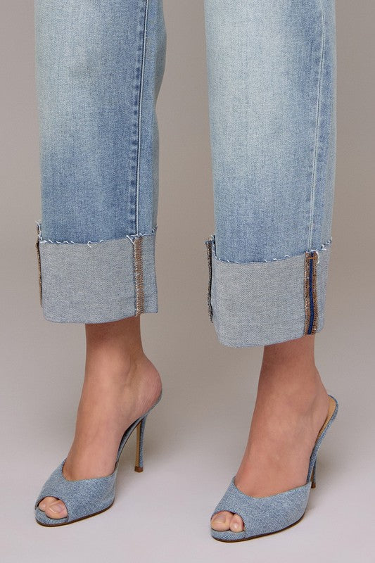 Ella Vintage Wash Wide Straight Denim