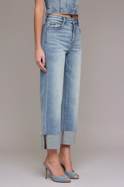 Ella Vintage Wash Wide Straight Denim