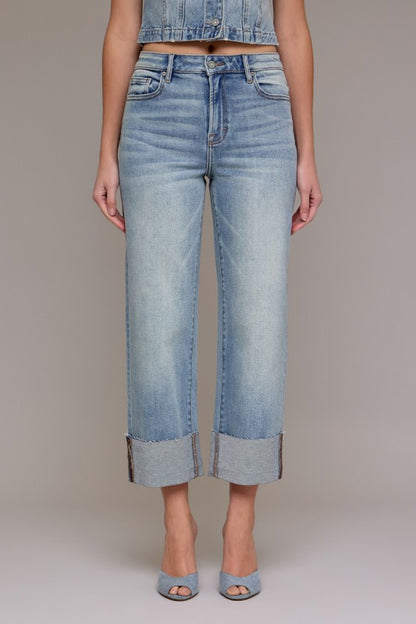 Ella Vintage Wash Wide Straight Denim