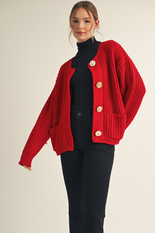 Found My Place Red Cardigan