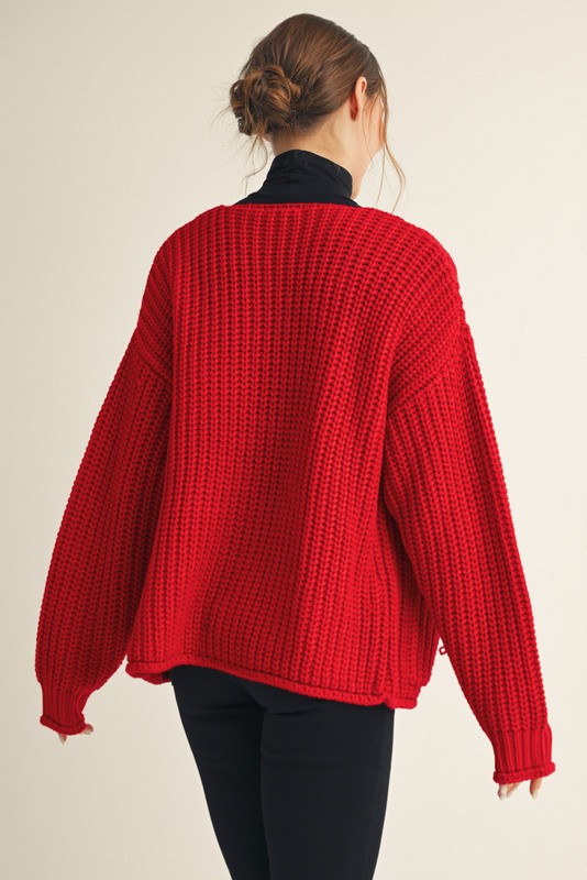 Found My Place Red Cardigan