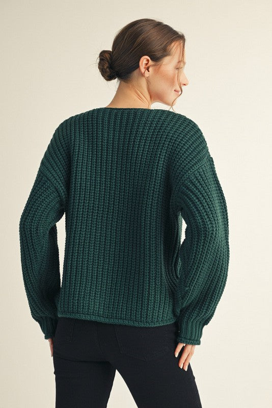 Found My Place Hunter Green Cardigan