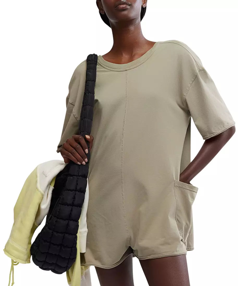 Hot Shot Sage Stone Tee Romper Coddy