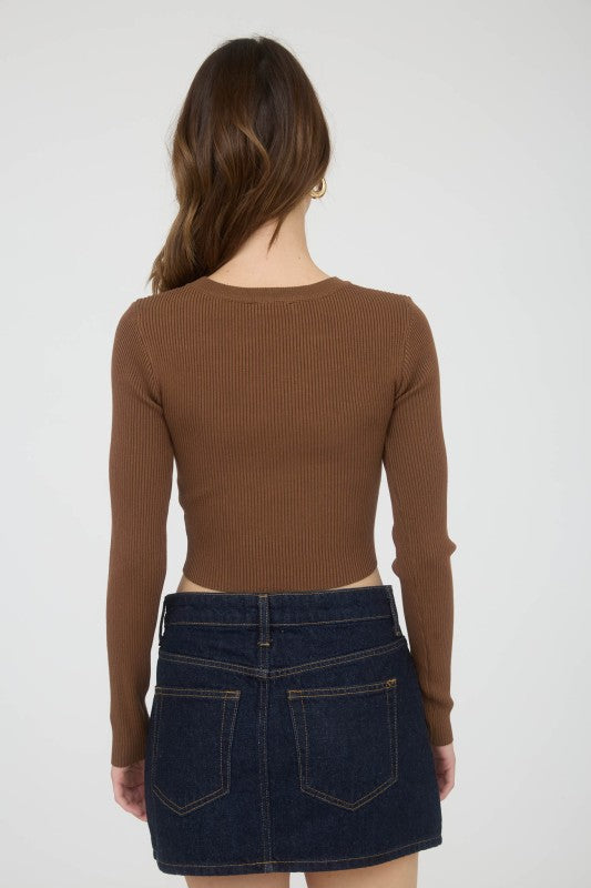 Part of My Routine Brown Top
