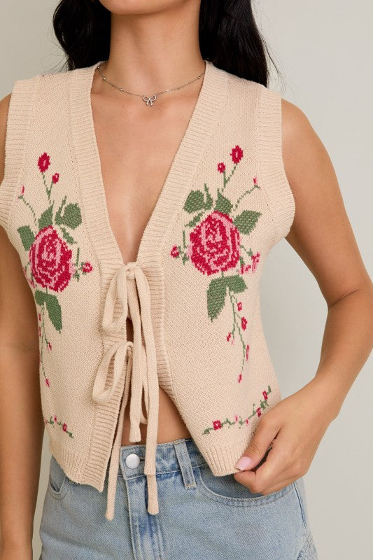 Retro Garden Sweater Vest