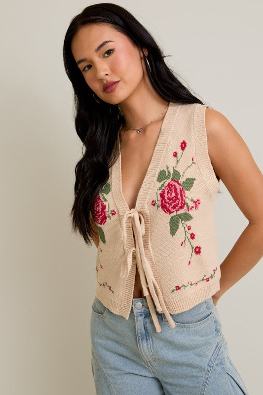 Retro Garden Sweater Vest
