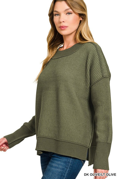 Chasing Chill Olive Sweater