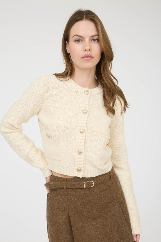Right on Schedule Cream Cardigan