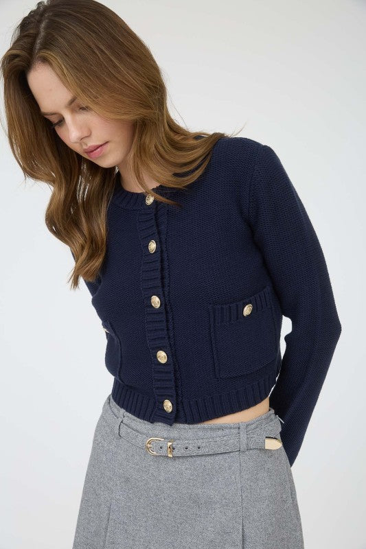 Right on Schedule Navy Cardigan