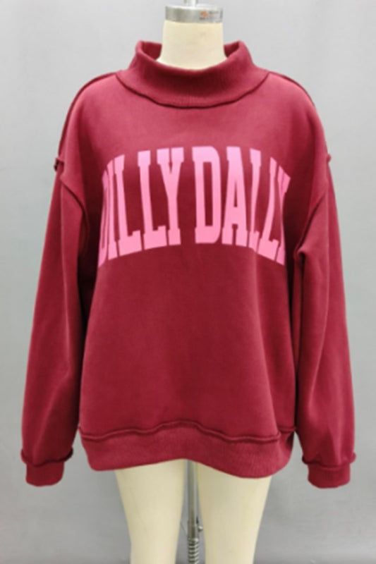 Dilly Dally Burgundy Sweatshirt