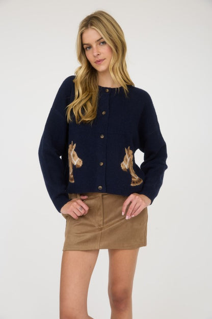 Running for the Win Navy Cardigan