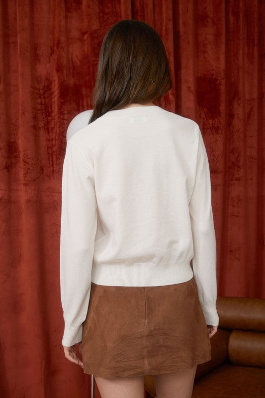 Bare Structure Cream Sweater