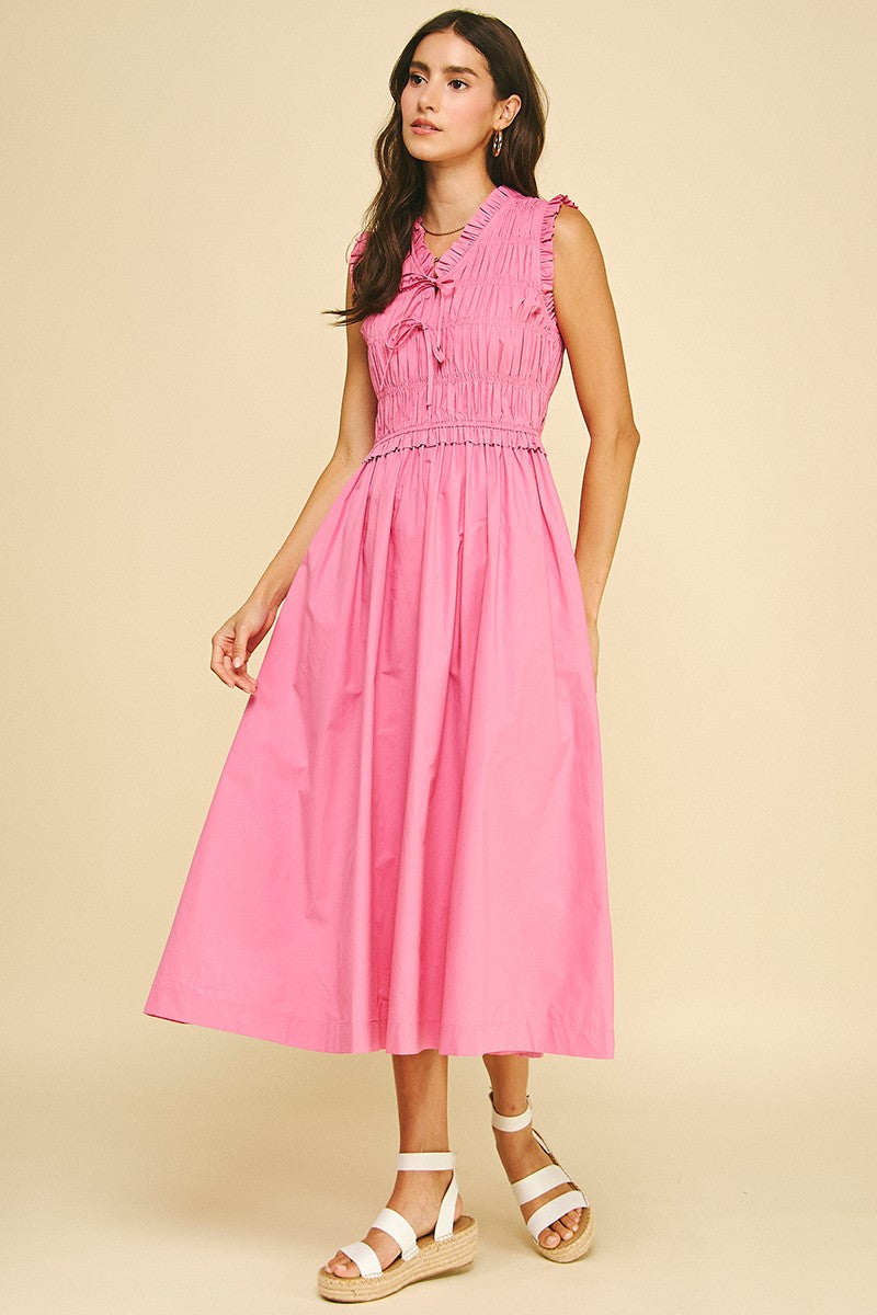 Moment of Truth Pink Midi Dress