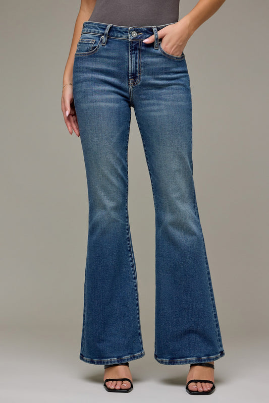 Happi Dark Vintage Mid-Rise Flare Denim