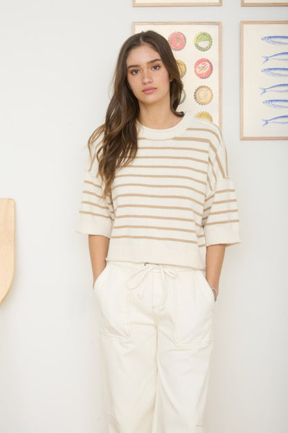 Neutral Vibe Khaki Top