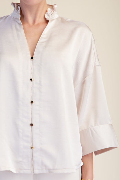 Ruffle Days Cream Top