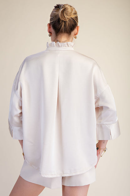 Ruffle Days Cream Top