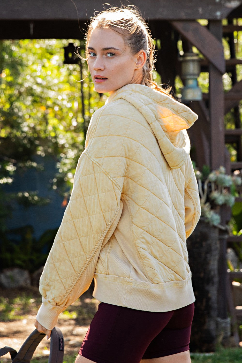 Small Town Story Light Mustard Half Zip Top