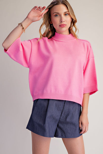 Daily Knit Pink Sweater Top
