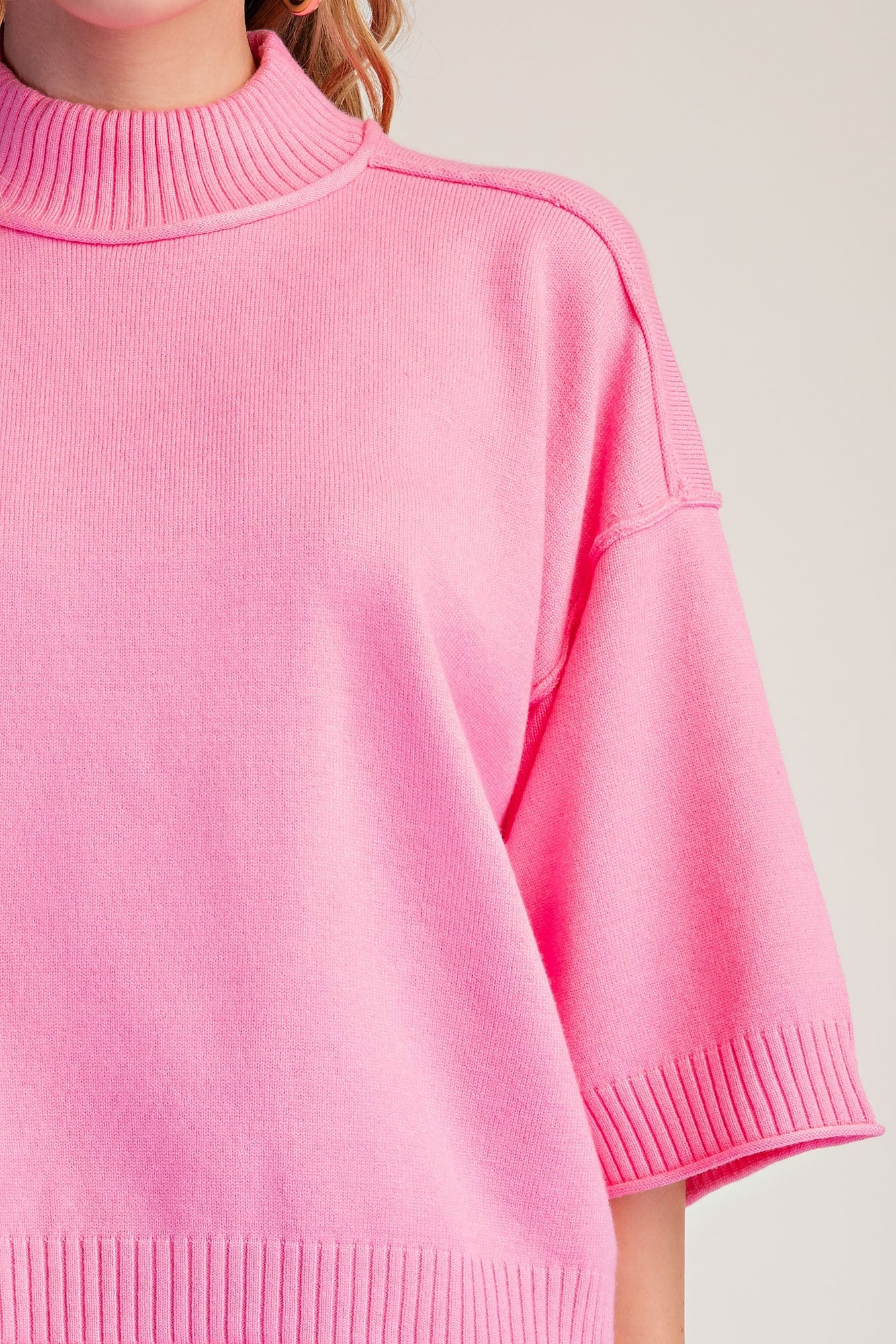 Daily Knit Pink Sweater Top