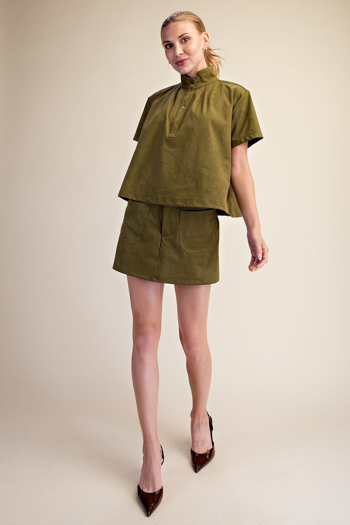 Suede Standard Olive Top