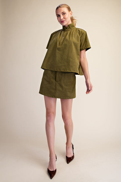Suede Standard Olive Top