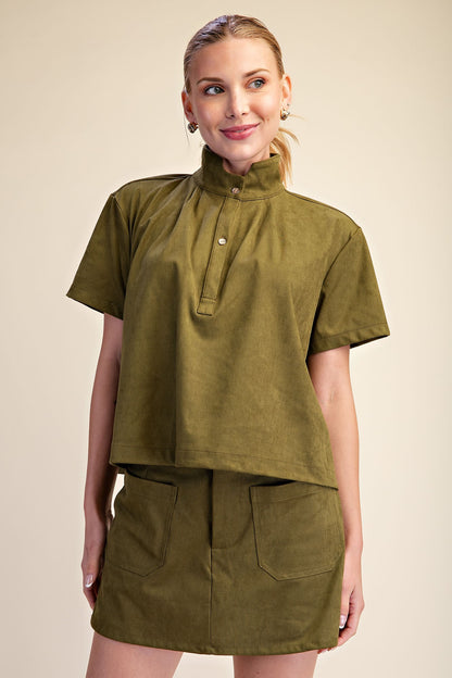Suede Standard Olive Top