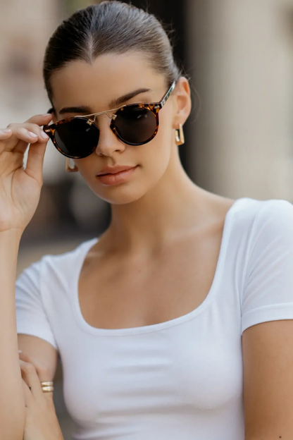 Skyler Tortoise Frame Black Lens Polarized Sunglasses