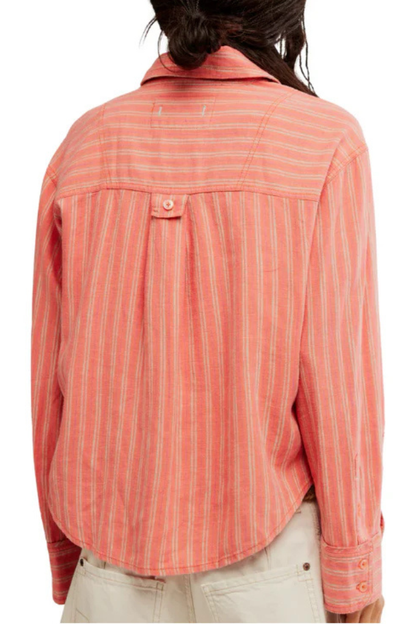 Striped Linen Laurel Cinnamon Combo Top