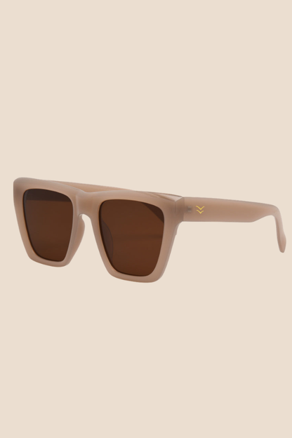 Ava Oatmeal Brown Polarized Sunglasses