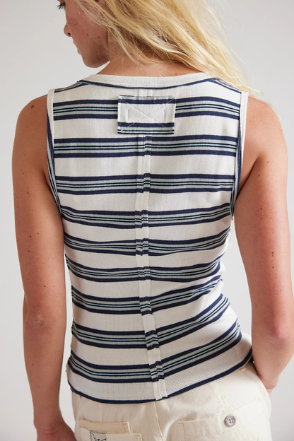 Jamie Henley Stripe White Combo Tank