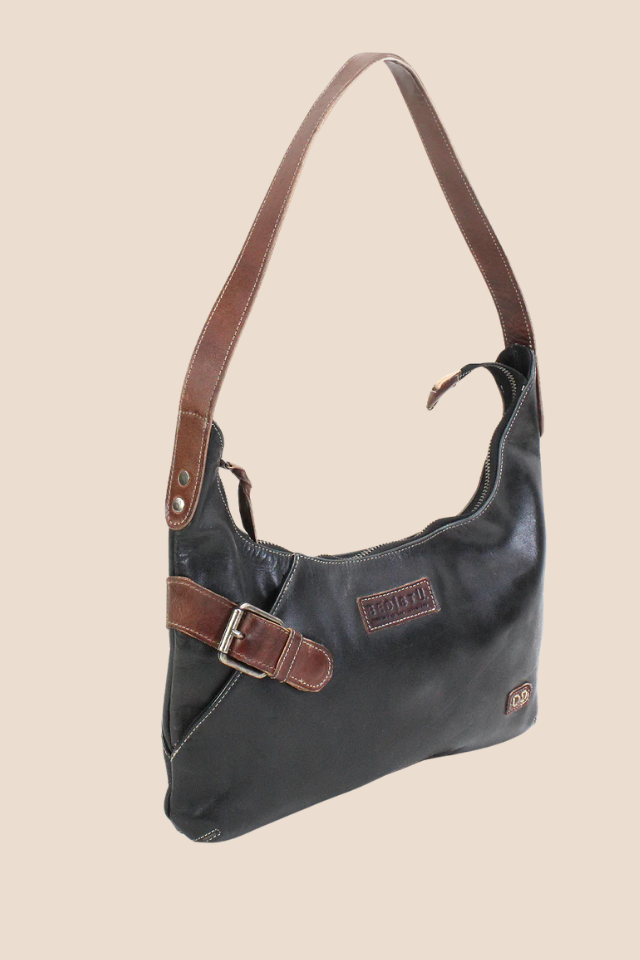 Seemly Black Teak Rustic Handbag