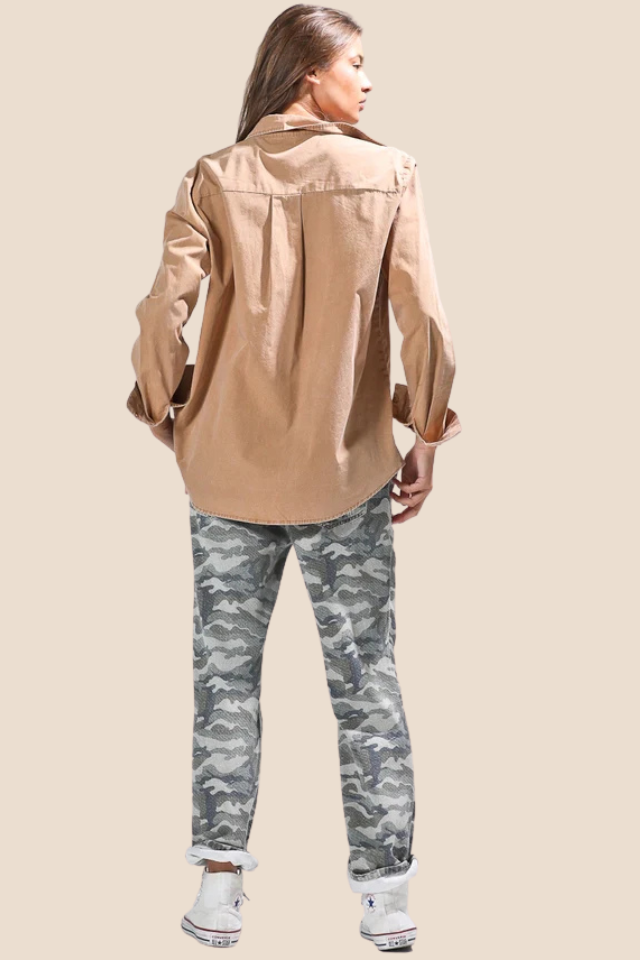 Washed Out Camel Top