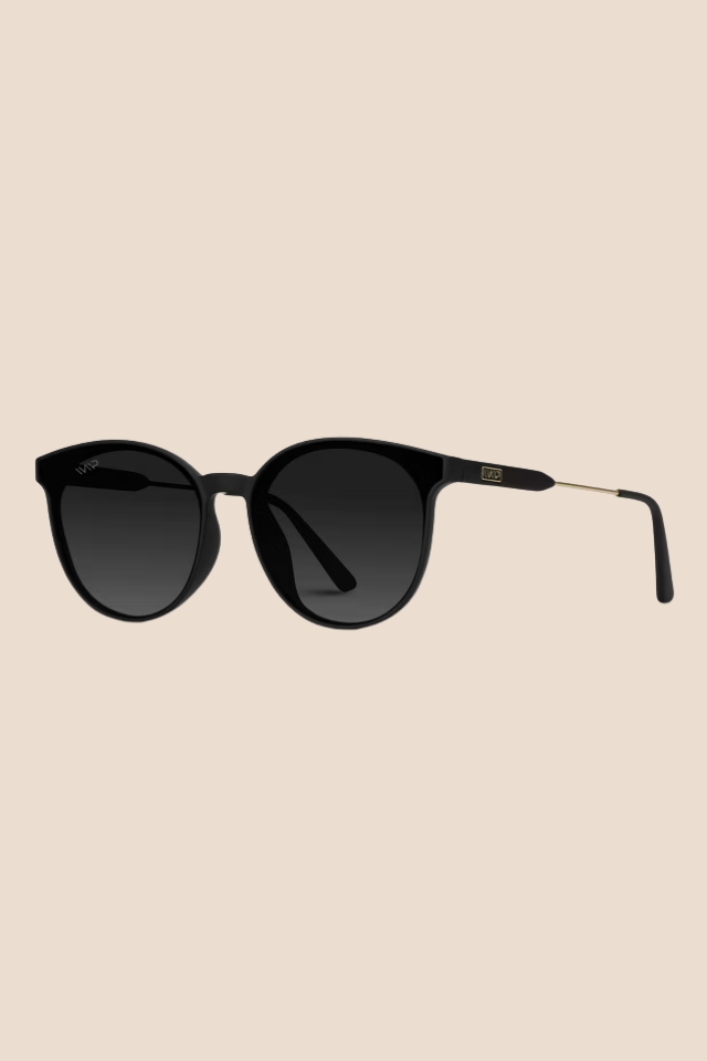 Aubrie Black / Black Lens Polarized Sunglasses