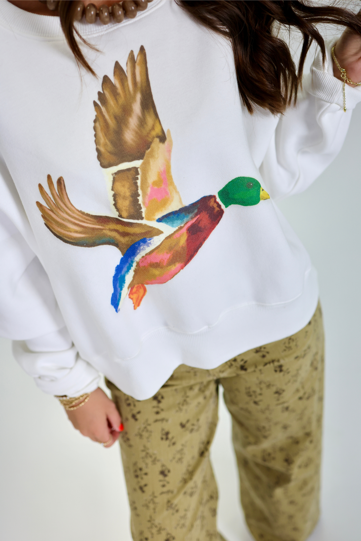 Flying Mallard Crop Sweatshirt