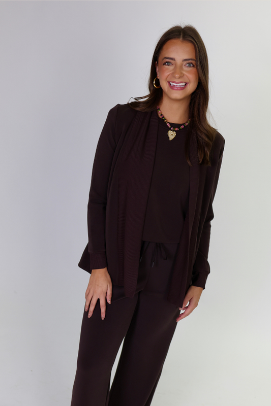 The Luxe Espresso Cardigan