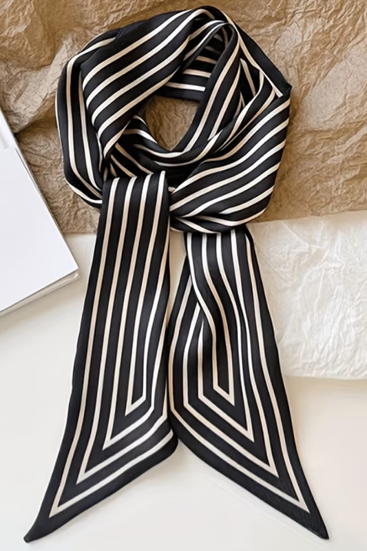 Finding the Edge Black Satin Scarf