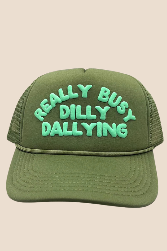 Dilly Dallying Olive Trucker Cap