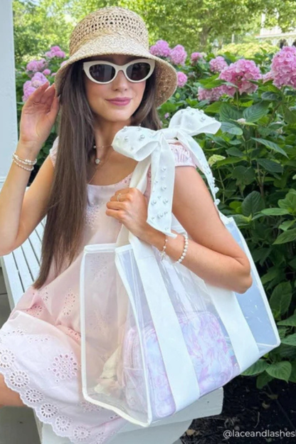 Jelly Ivory Pearl Bow Tote Bag