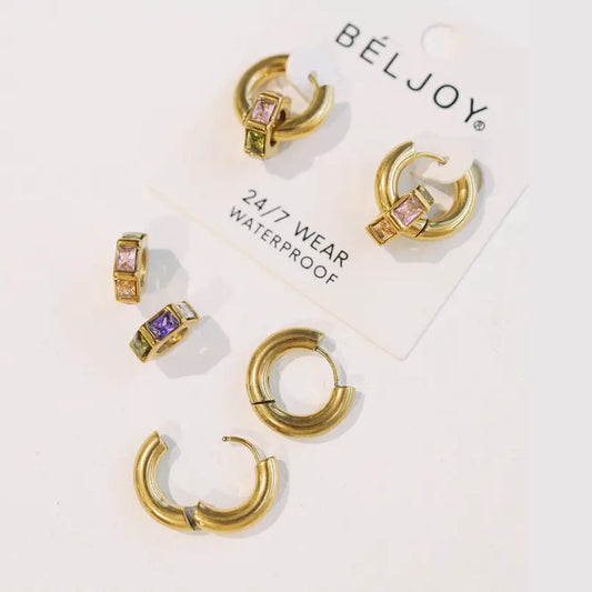 Diamond Double Hoop Earrings