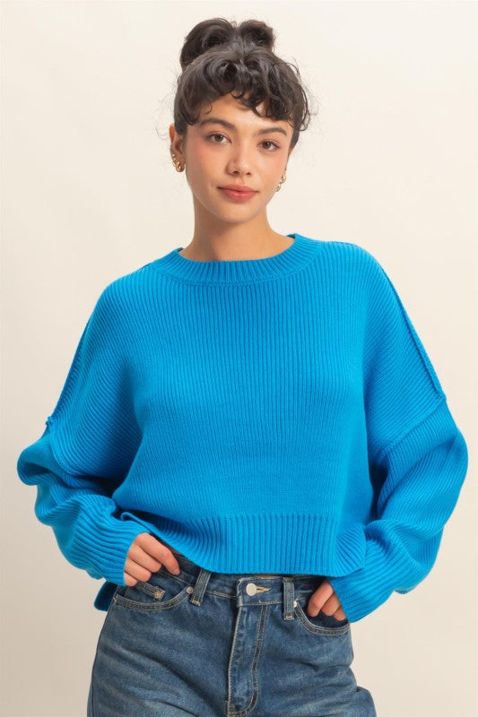 Keep Things Simple Blue Sweater