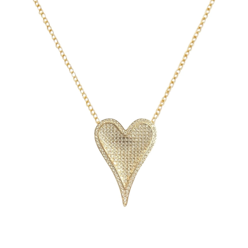 3D Heart Sm Gold Plated Necklace